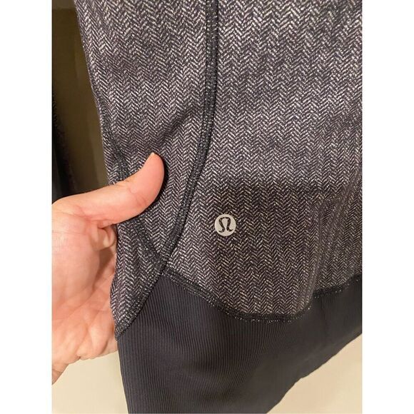 Lululemon Daily Practice Jacket Gray Heathered Herringbone Full Zip Hooded Size - Picture 7 of 8